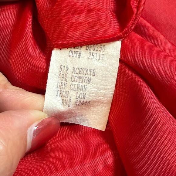 VINTAGE 90s NICOLE MILLER RED STRAPLESS DRESS FORMAL CORSET LACE UP BACK SIZE 6 - Picture 6 of 7